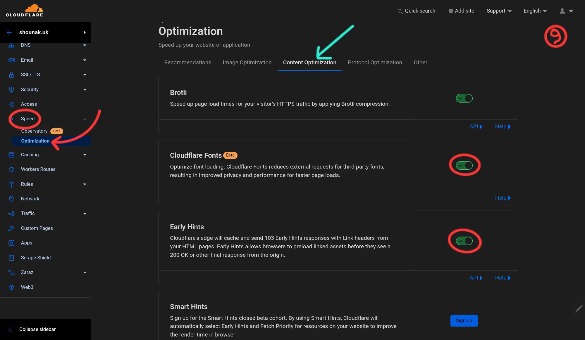 Content optimization in Cloudflare page 1